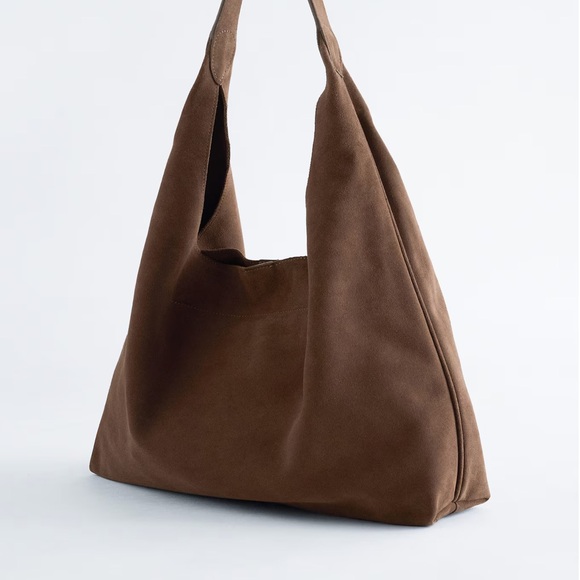 Brown suede tote bag new with tags - Picture 3 of 5